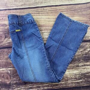 Vintage Y2K Gasoline Jeans Womens 11 Flared Light Wash Button Pockets